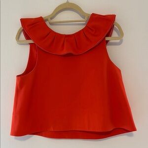 TIBI - AGATHE V-BACK RUFFLE TOP, SIZE 6